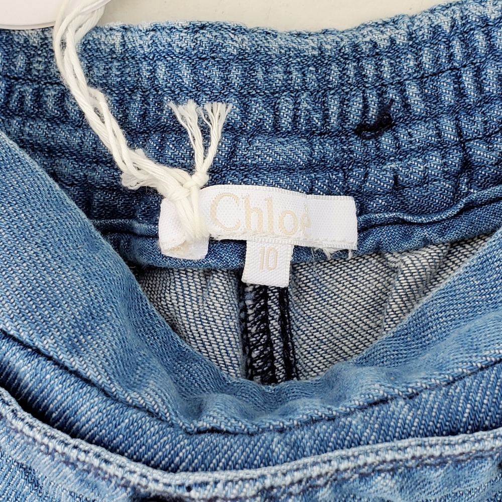 Chloe Kids Pinafore Denim Shorts Size 10 B - Picture 4 of 10